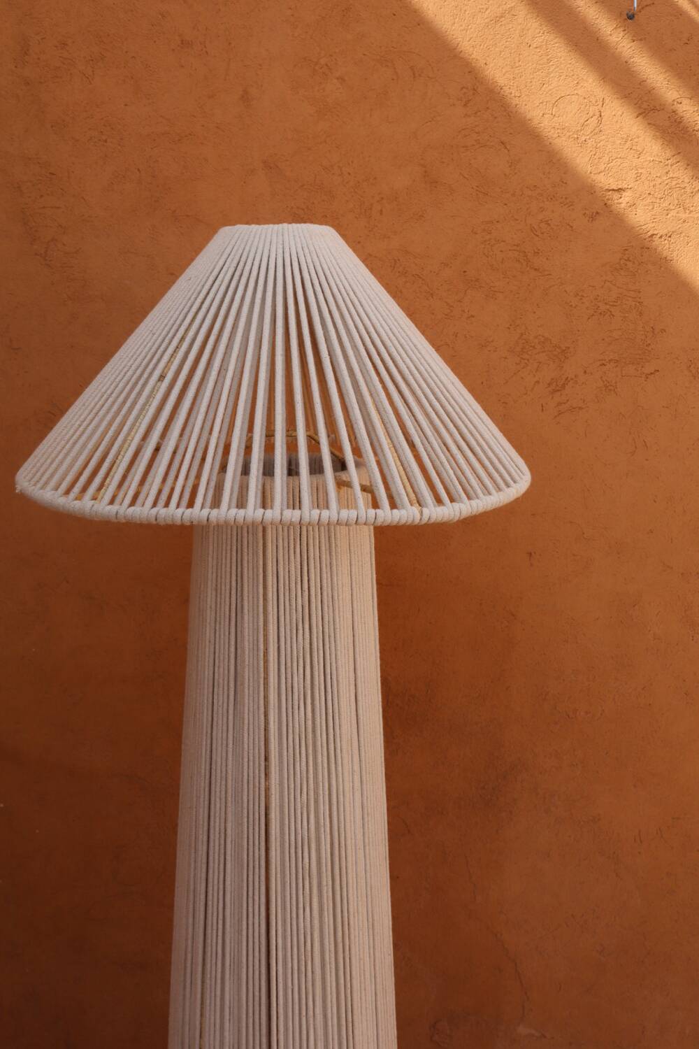 Off-white cotton hat floor lamp