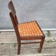 Set de 2 chaises bistrot 1950 bois et rotin
