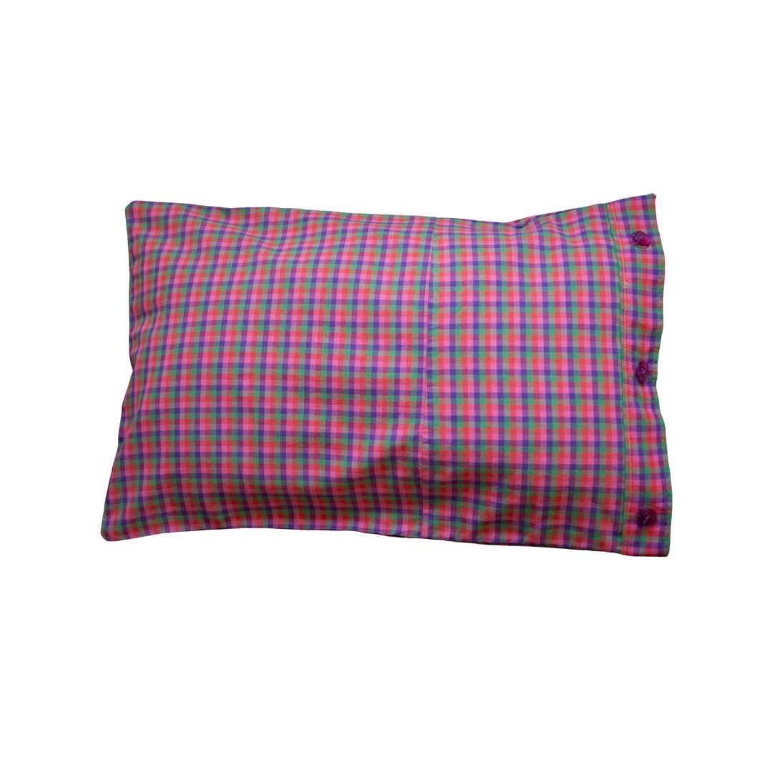 Upcycled checkered cushion cover