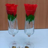 Hand-engraved champagne flutes