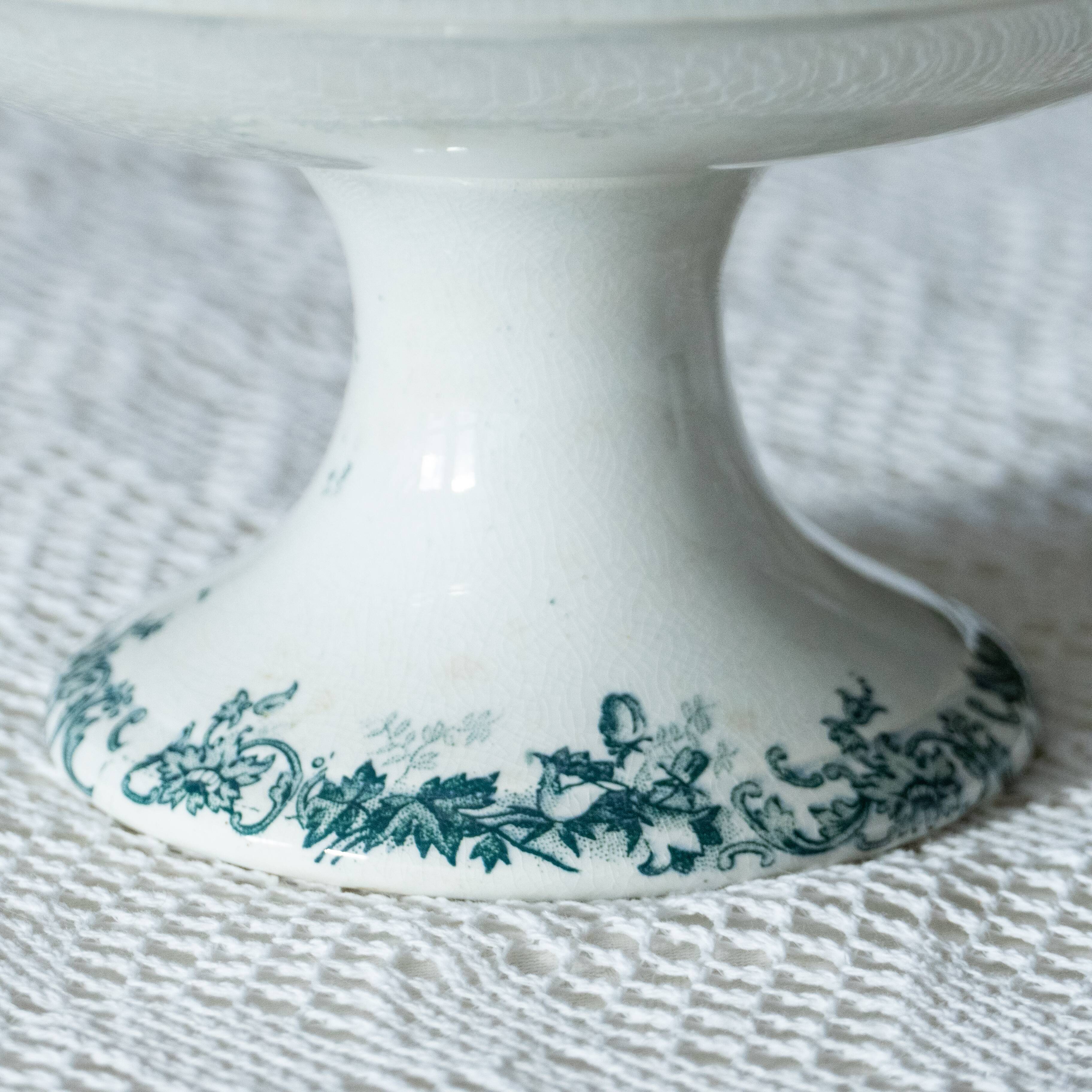 St Amand iron earth compote bowl "Campanule"