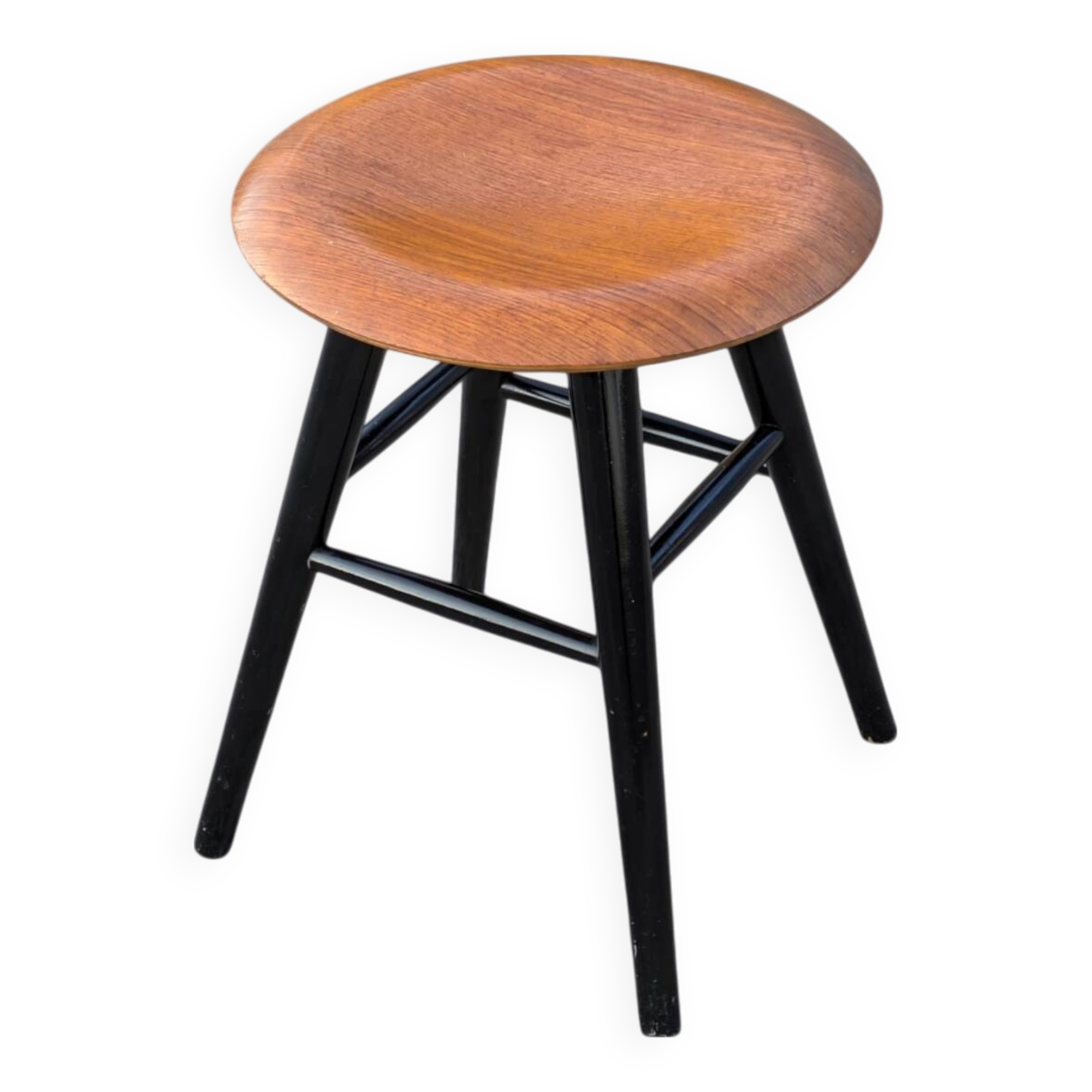 Scandinavian vintage minimalist stool Ilmari Tapiovaara, for Nesto 1960