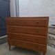 Vintage chest of drawers with tapered legs, 1950s design, 4 drawers.