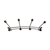 Coat racks, twisted iron and wooden balls