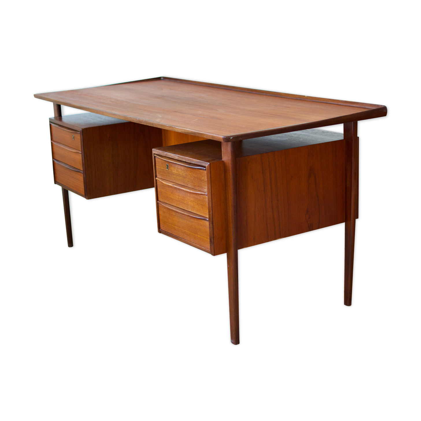 Danish Mid-Century Teak 'Floating' Desk, 1960s