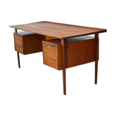Bureau flottant danois de teck années 1960
