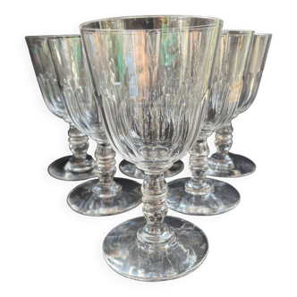 6 Baccarat Clermont 19th century water glasses