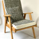 Restored vintage Scandinavian armchair – Casal Collection Tailleur fabric