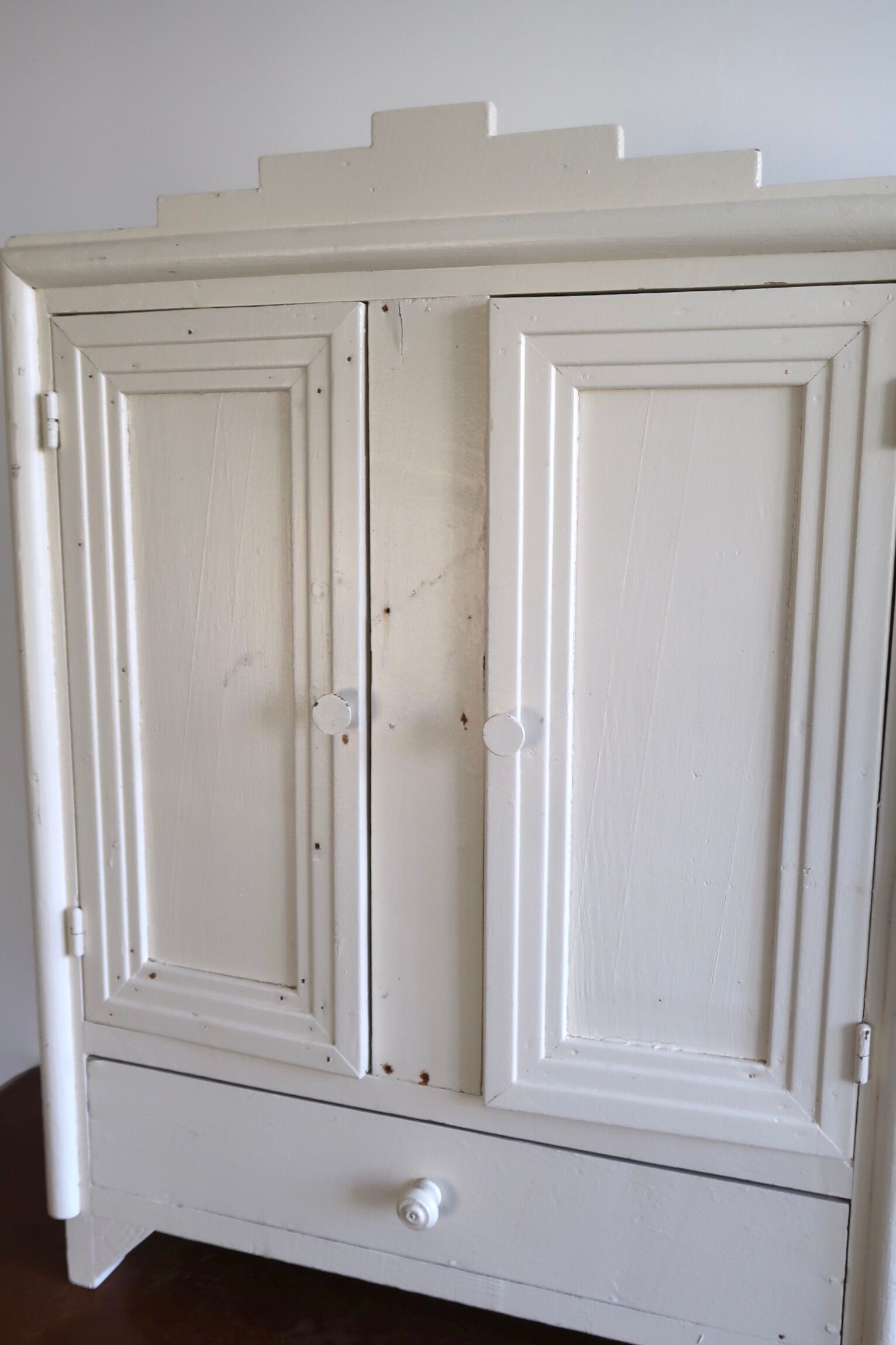 Kitchen cabinet or pharmacy in art deco wood