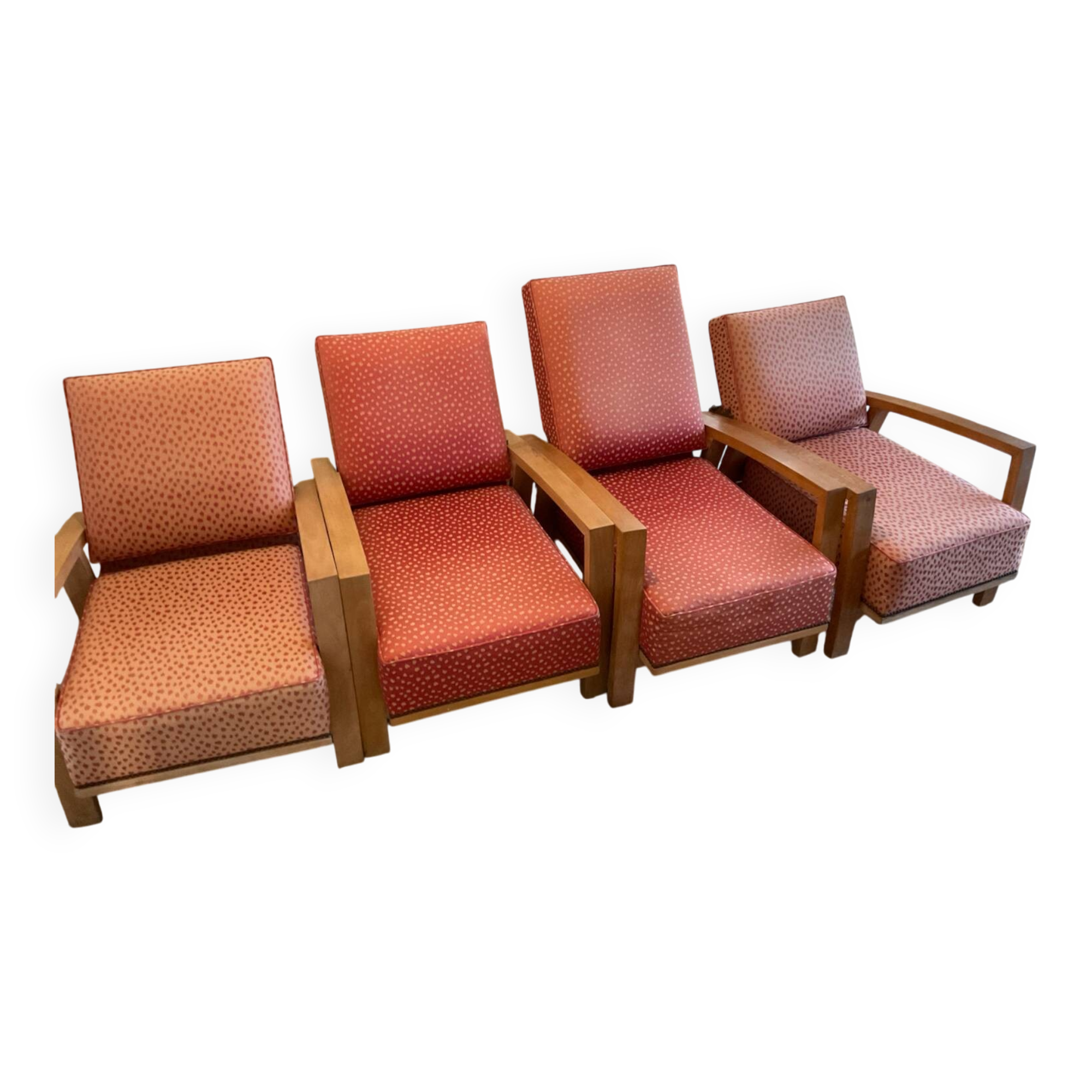 4 modernist reclining chairs circa 1950