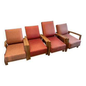 4 modernist reclining chairs circa 1950