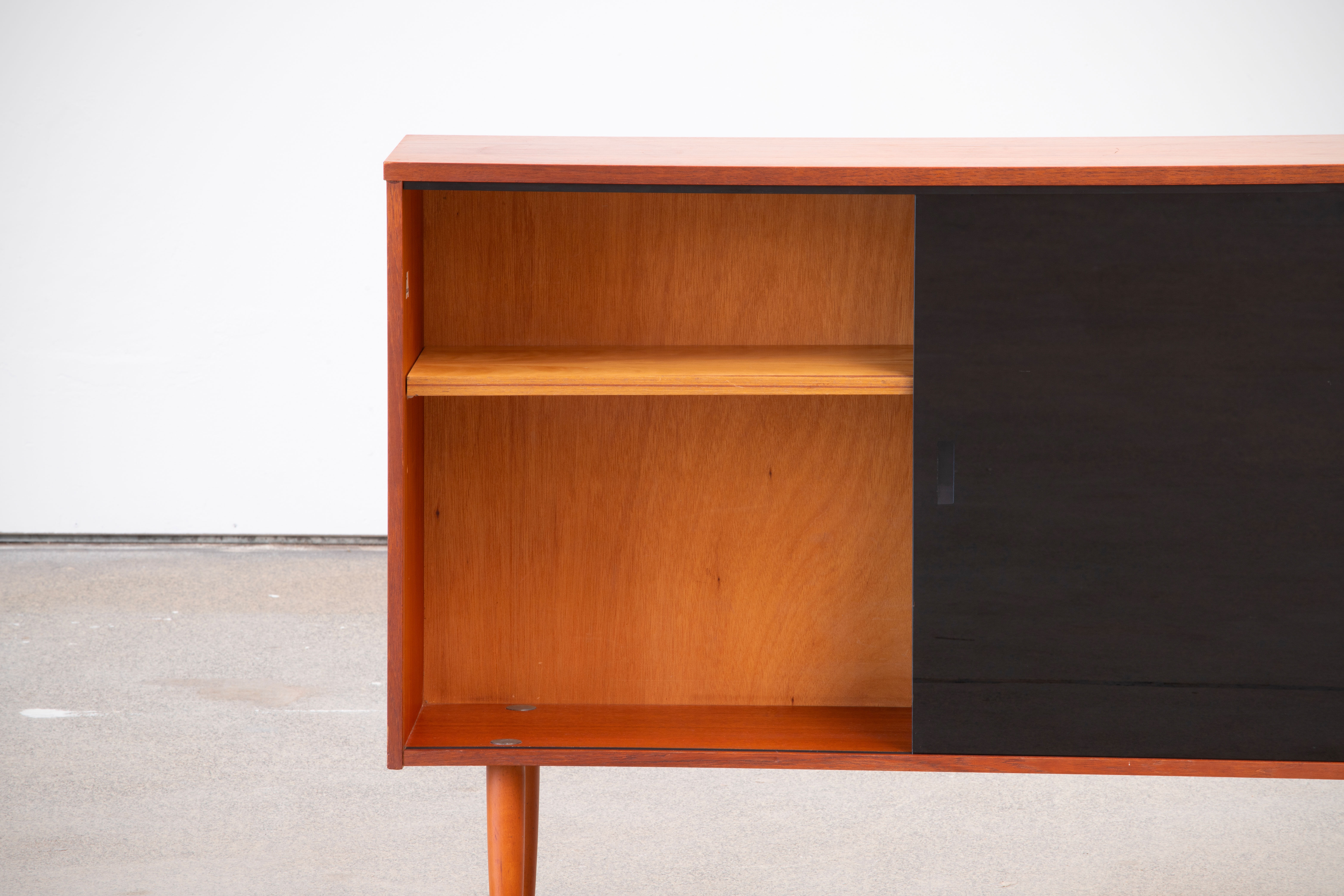 Vintage teak and glass sideboard 114cm