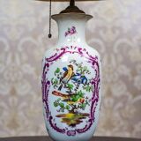 Vintage Electric Table Lamp with Decorative Ceramic Base, 1940s