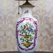 Vintage Electric Table Lamp with Decorative Ceramic Base, 1940s