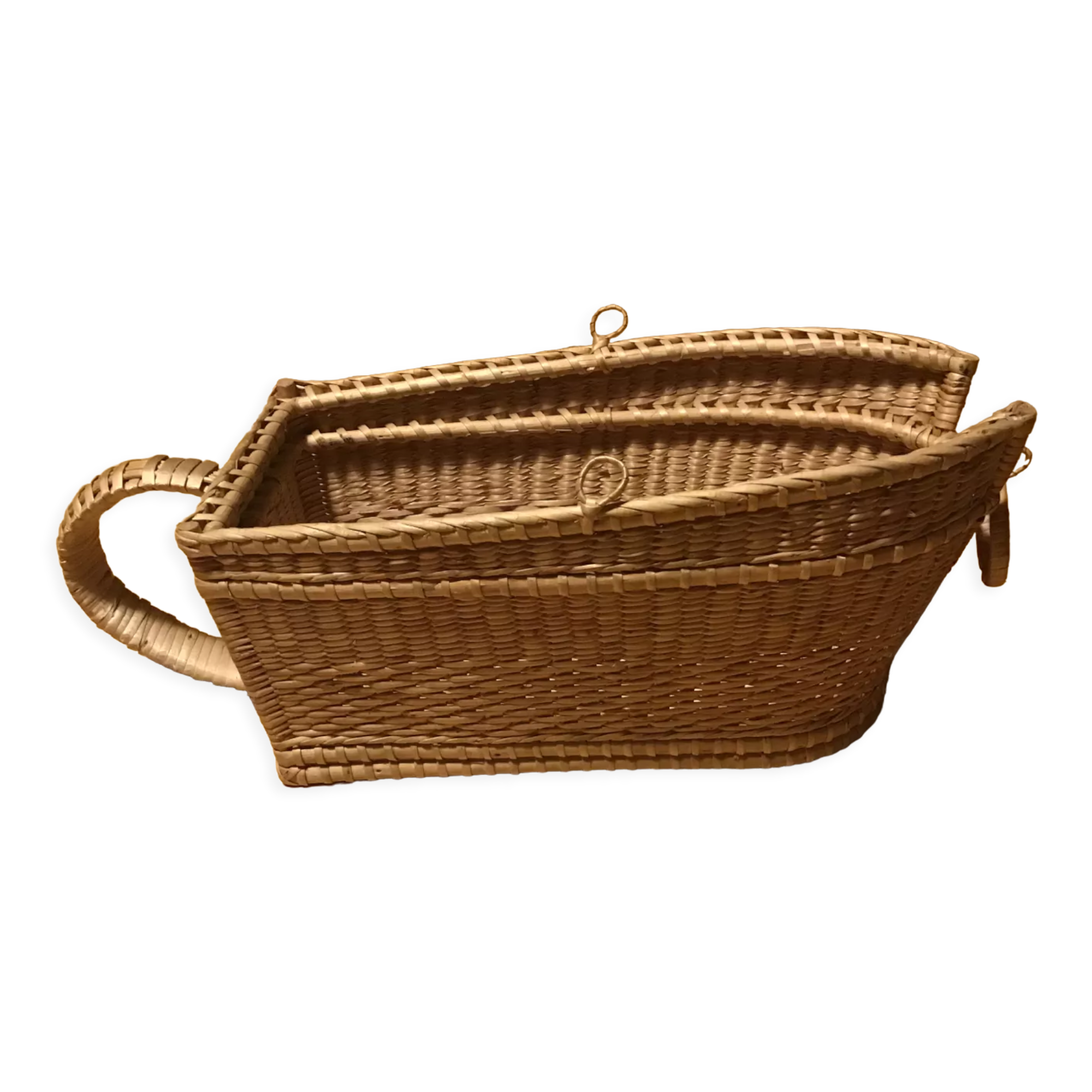 Old wicker bottle holder