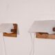 Pair of Scandinavian teak and acrylic wall lamps 1960