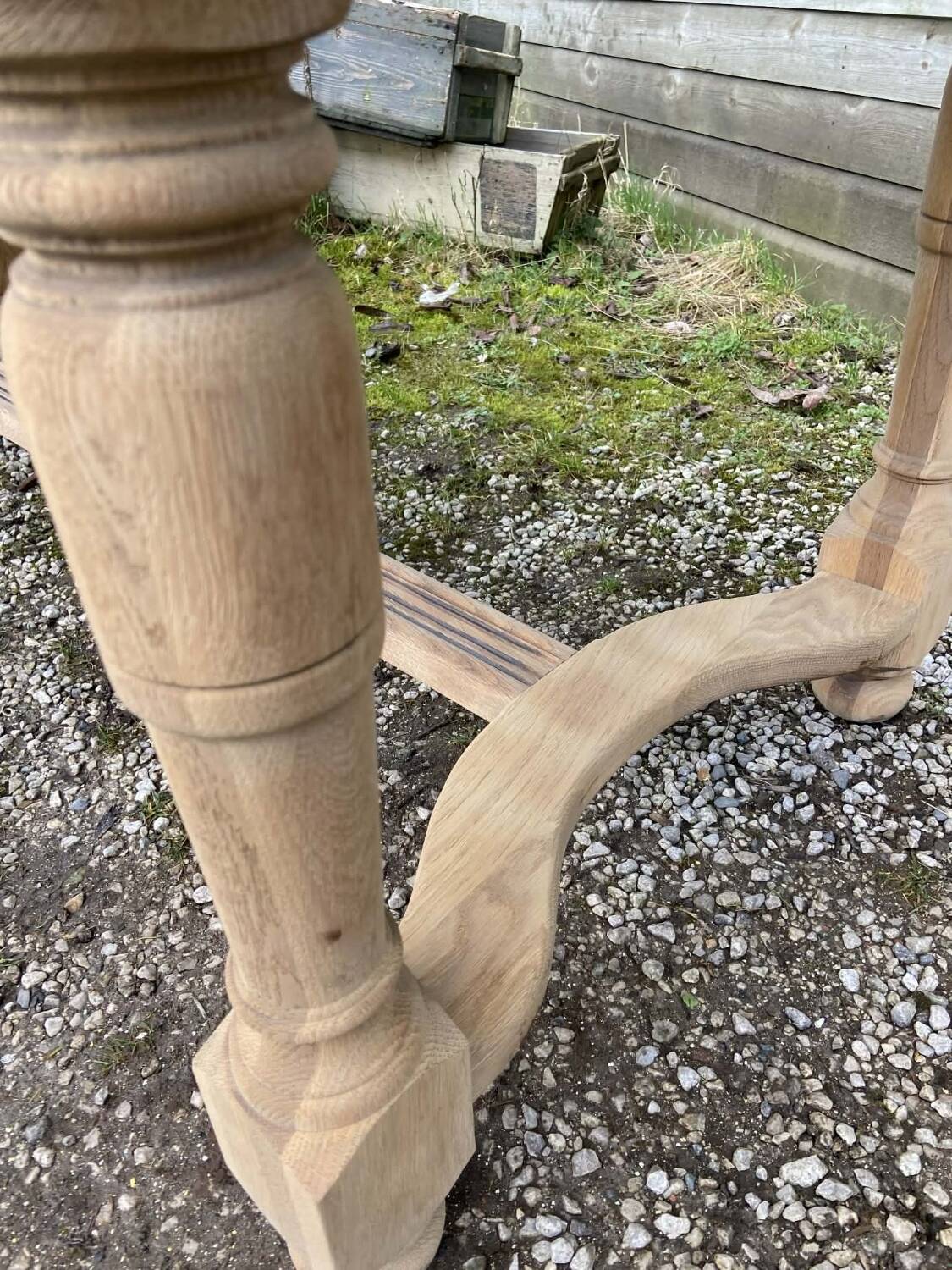 Raw wood dining table