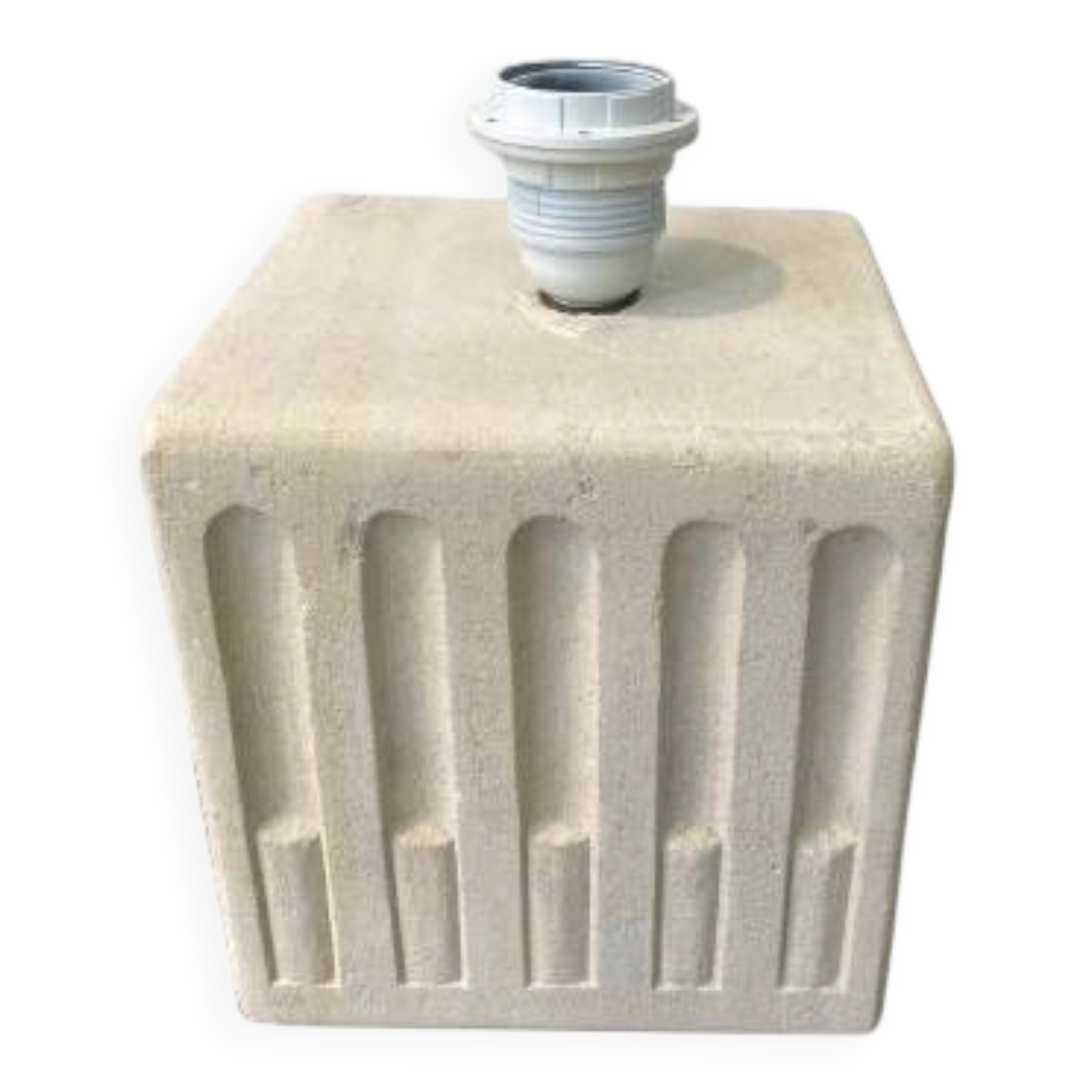 White stone lamp base