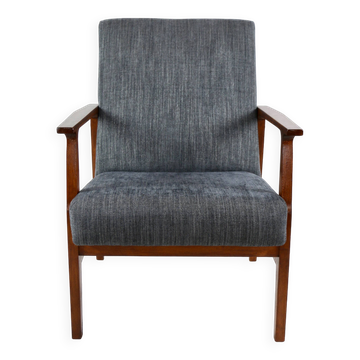 Vintage Black Club Armchair, 1970s