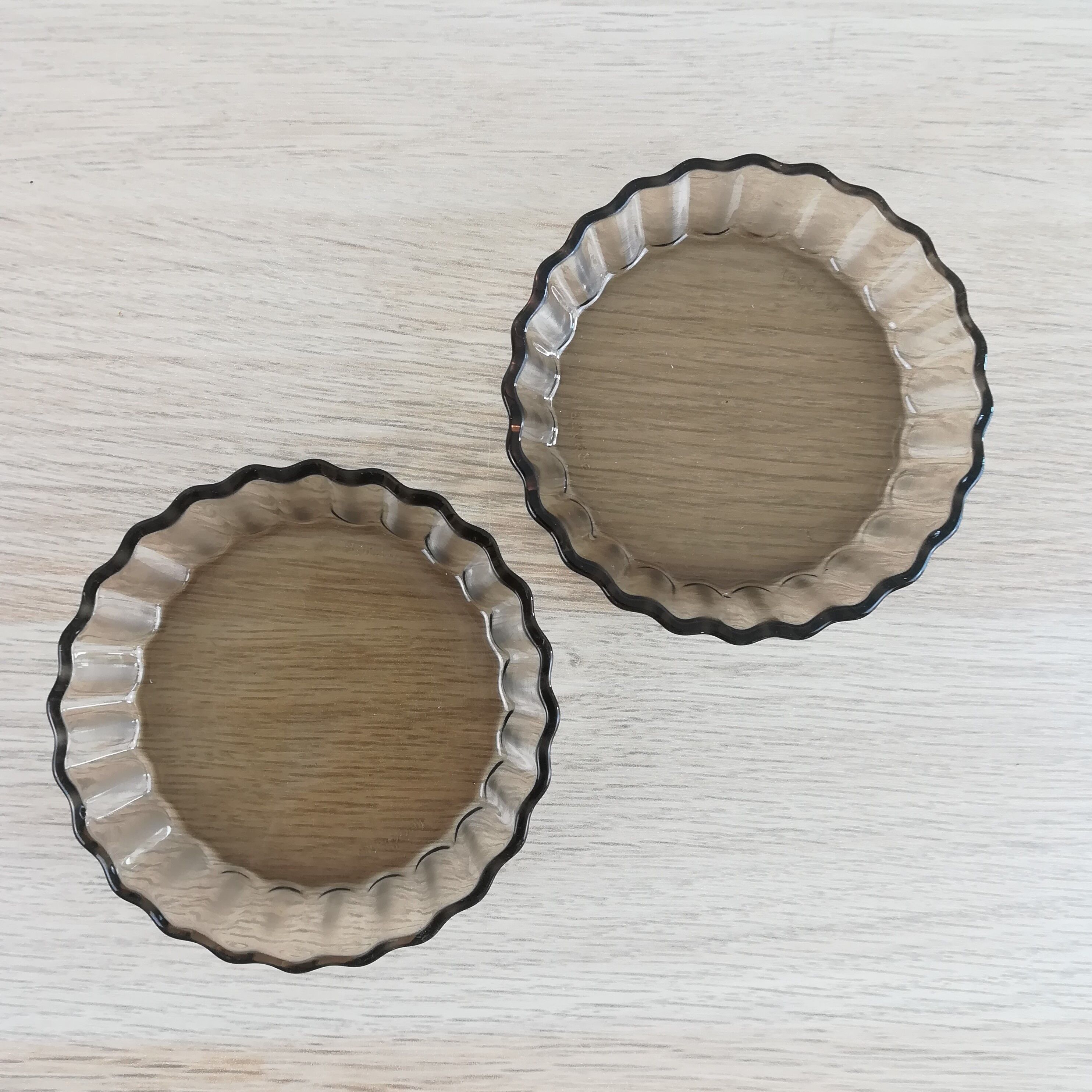 Arcopal smoked glass tart dishes