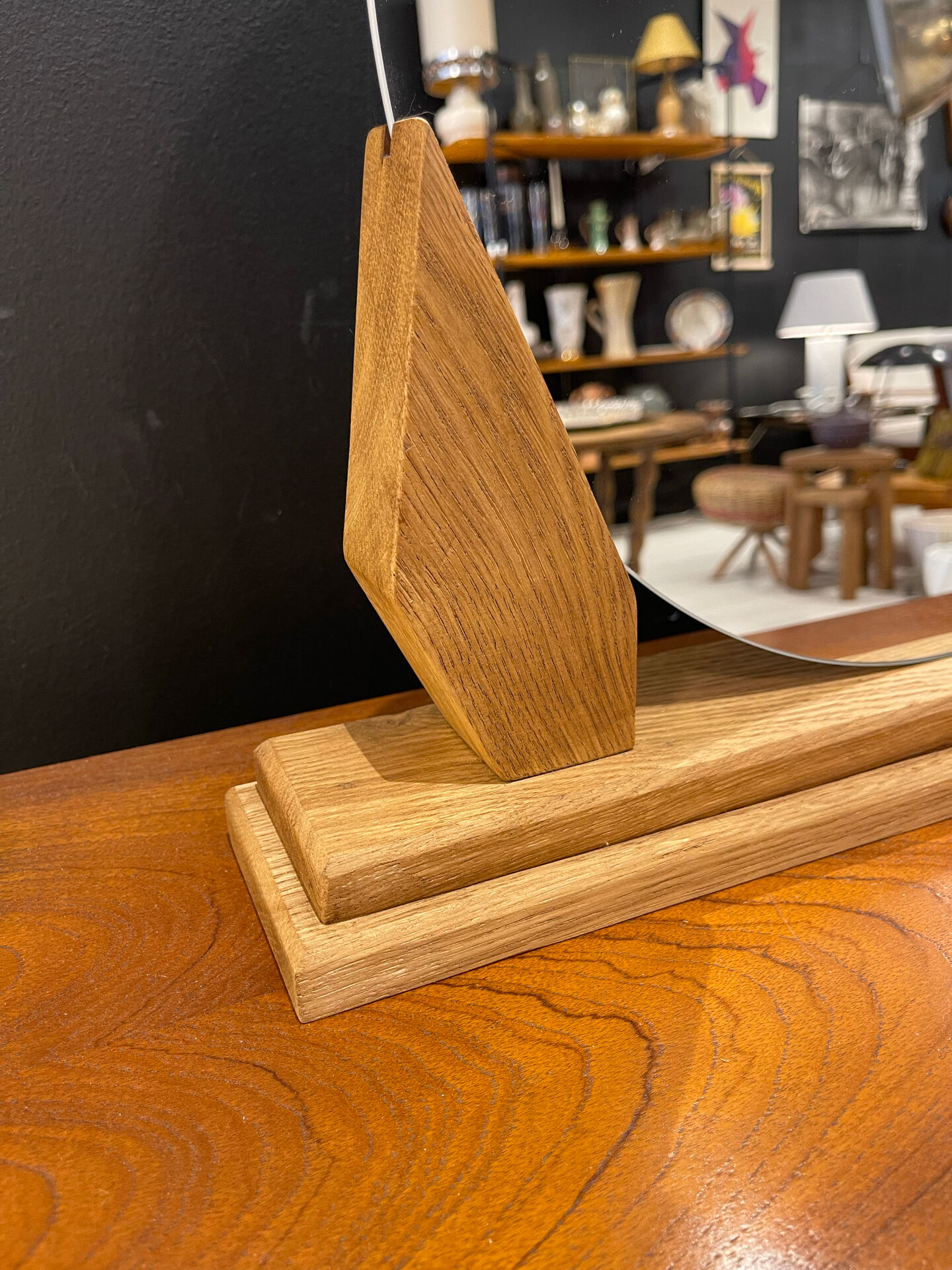 Oak tabletop mirror 1950