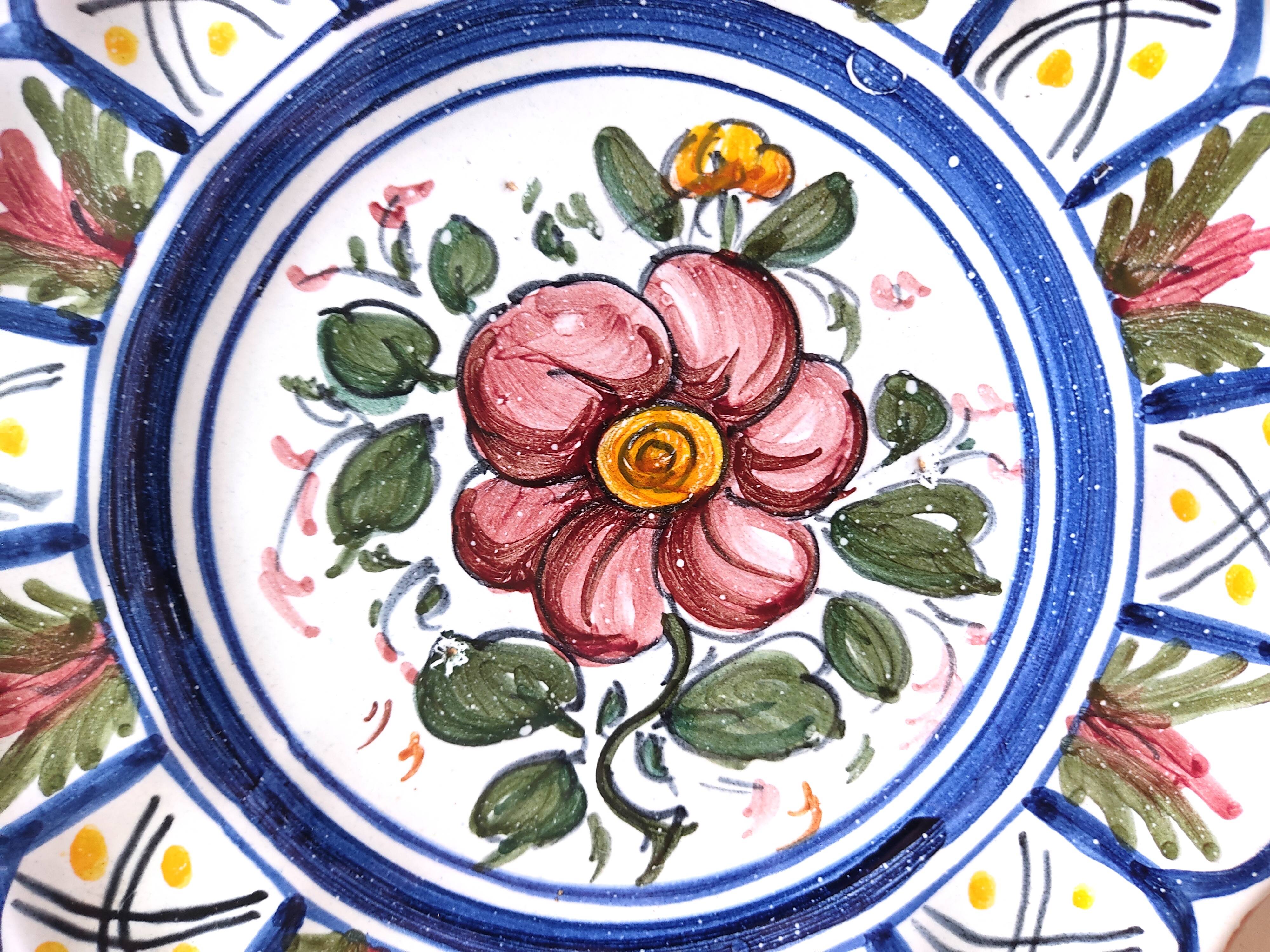 Decorative plate to hang, Italian earthenware