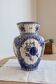 Vintage faience large vase - Blue and white Delft style - Floral decoration