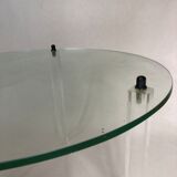Vintage round coffee table in glass and plexiglass