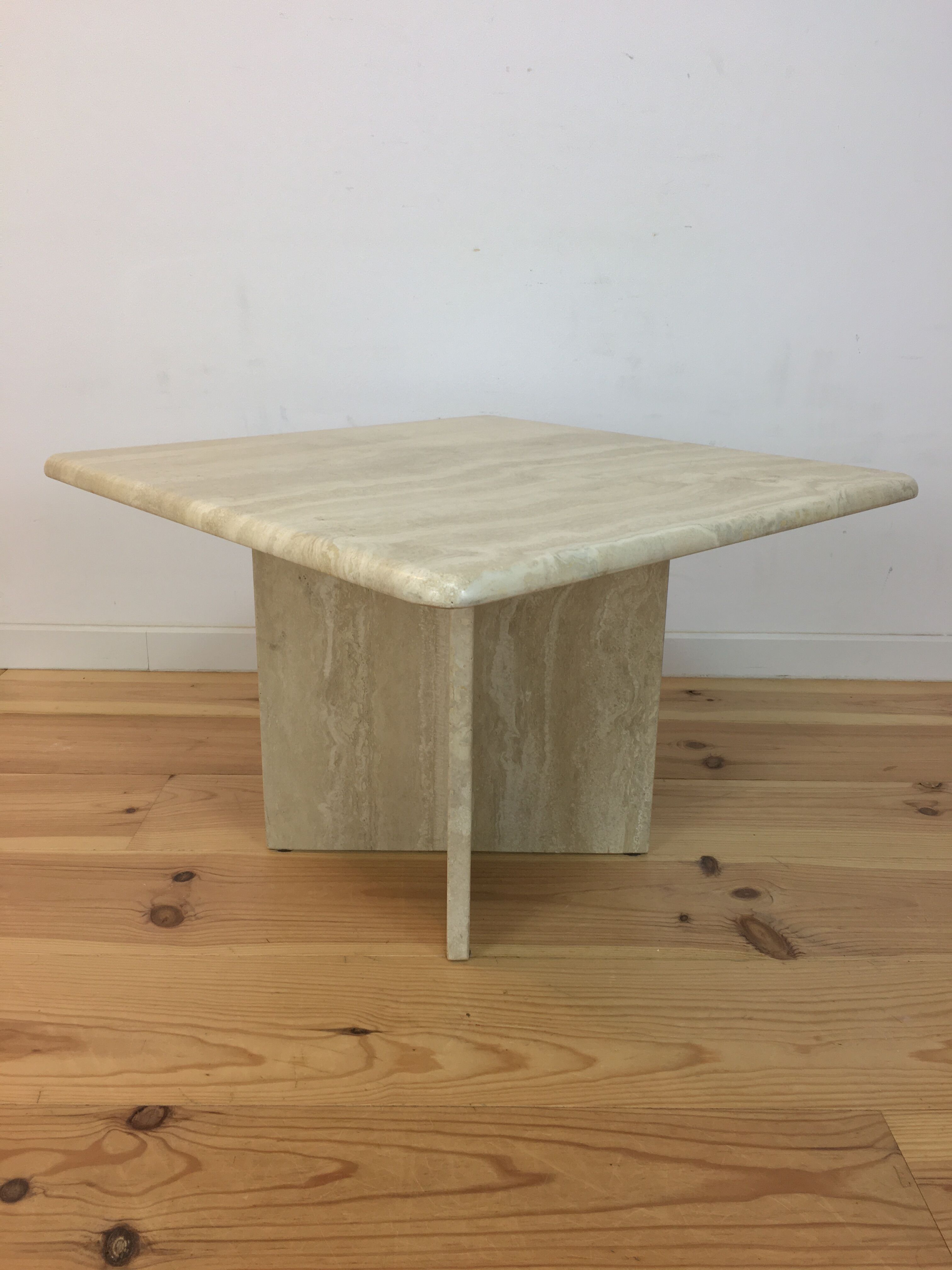 Square travertine coffee table