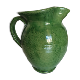 Pichet vase XXL en terre vernissée de Biot vert 1950