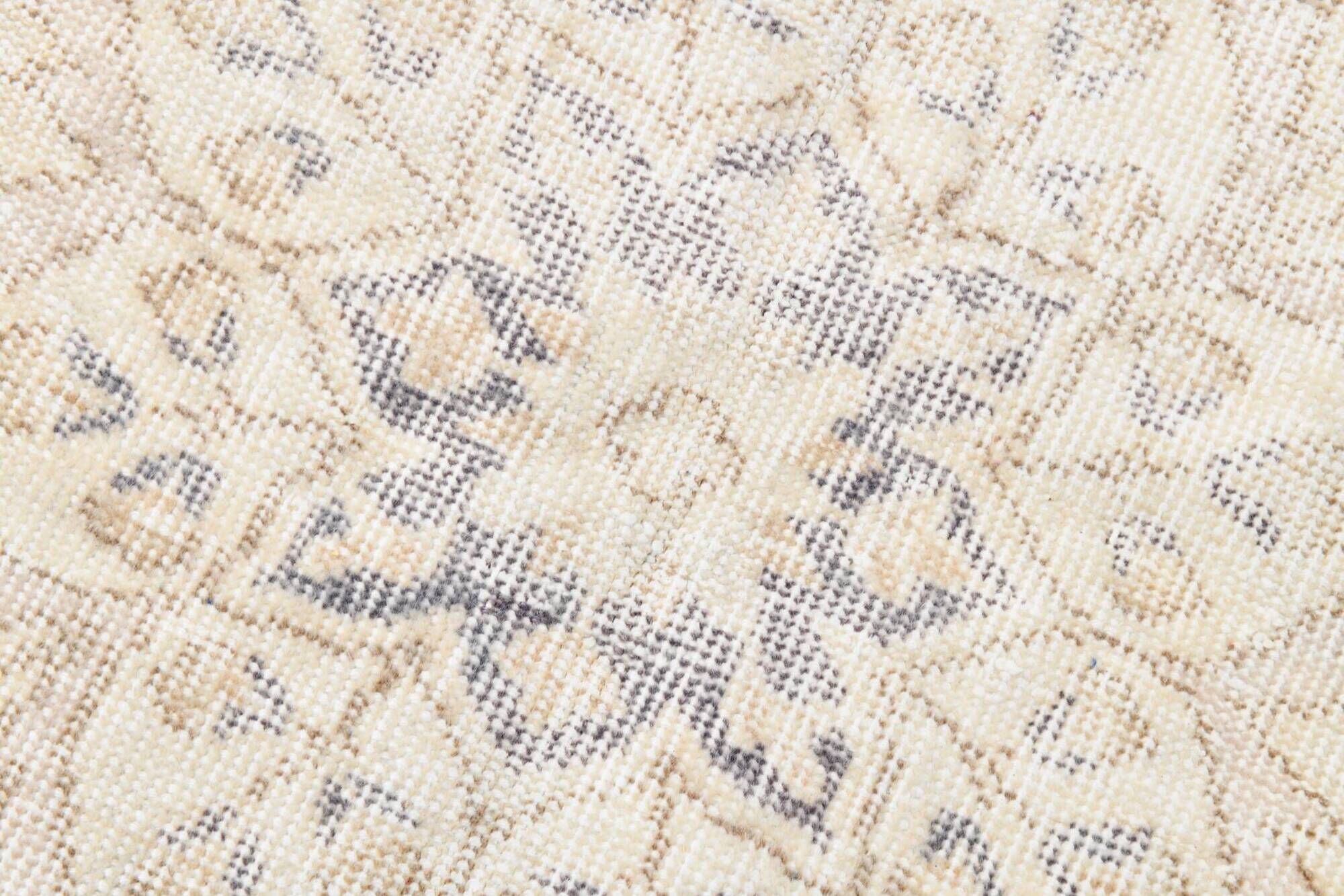 Vintage Light Blue & Cream Turkish Rug, Oriental Pattern Bedroom Carpet