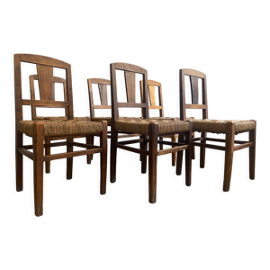 Suite de 6 chaises à corde milieu