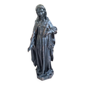 Our Lady of Sorrows Antique Cast Iron Religious Statue