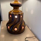 Sequin floor lamp - vintage ceramic and fabric 1970's