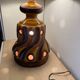 Sequin floor lamp - vintage ceramic and fabric 1970's
