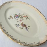 Vintage oval bird bird adorned Opalor dish