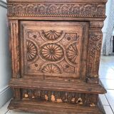 Antique Carved wooden chest with plant motif Renaissance period