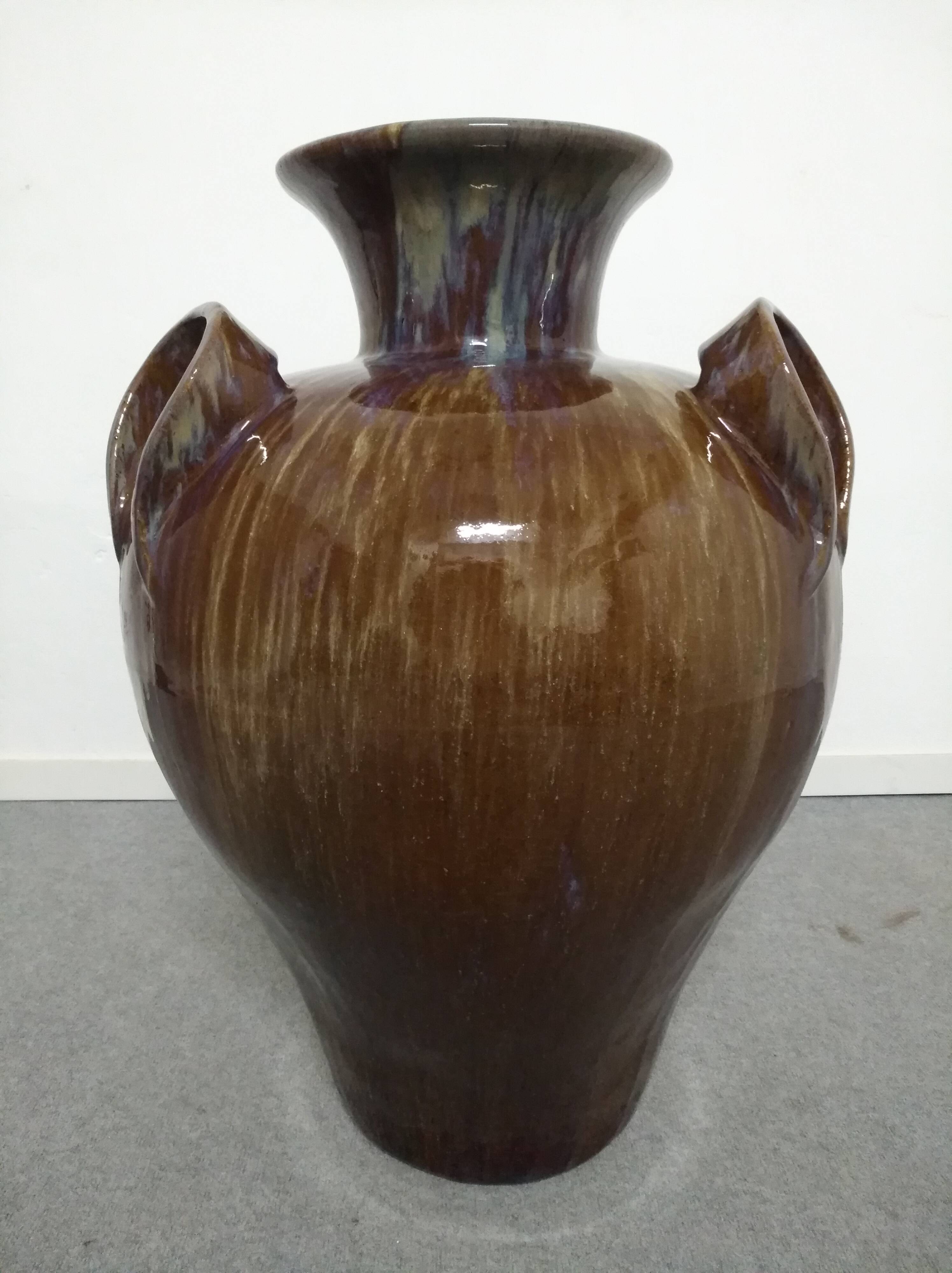 XXL jar or vase in late 19th century enamelled stoneware