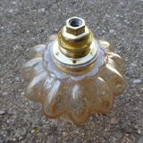 Paire de suspensions globe en verre ambré vintage