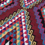 Double-sided Berber kilim rug hand-woven in natural wool