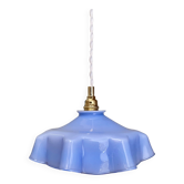 Vintage blue opaline lampshade pendant light