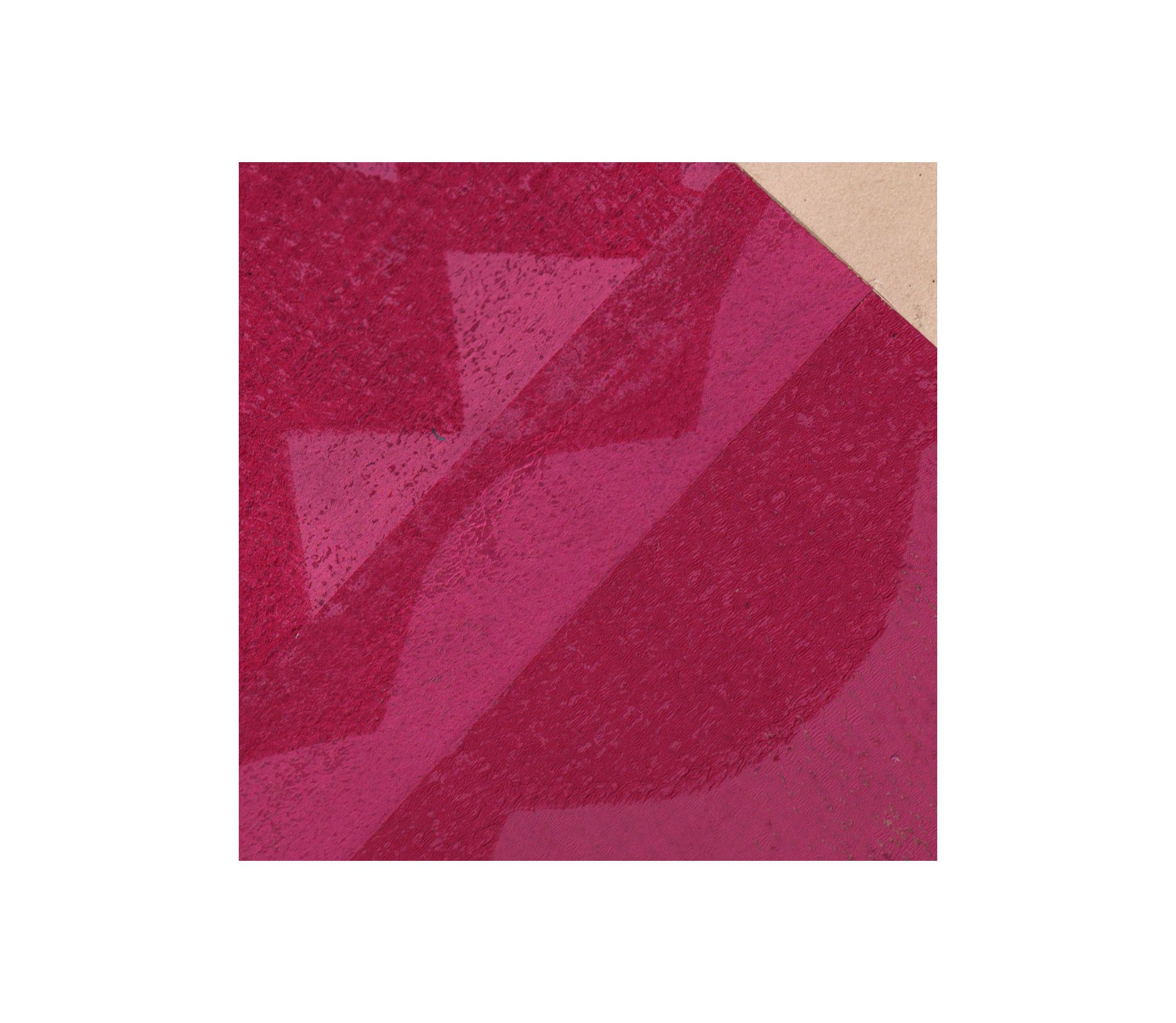 Collage et peinture sur papier ancien - M696 Rose indien - signé Eawy
