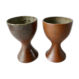 2 mazagrans form diabolo in sandstone signed Nigon