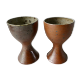 2 mazagrans form diabolo in sandstone signed Nigon