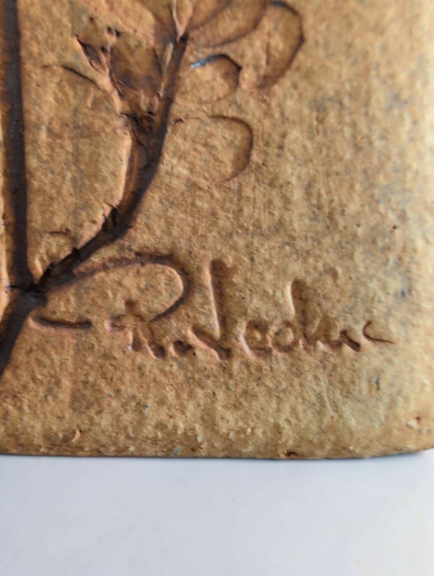 Stoneware vase signed Raymonde Leduc – Vallauris – herbarium decoration – years
