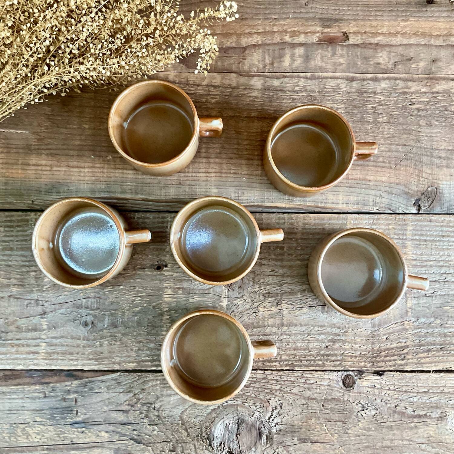 6 tasses en grès de Brenne France
