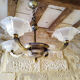 Ezan chandelier in bronze and glass pressed art deco