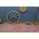 1970s Vintage Turkish Handmade Wool & Cotton Pink Runner Rug 83x307