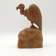 Unusual Pair of Vintage Hand-Carved Vulture on a Rock Wooden Bookends