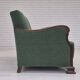 Années 50, canapé 3 places, mobilier vert mélange laine, bois de hêtre.
